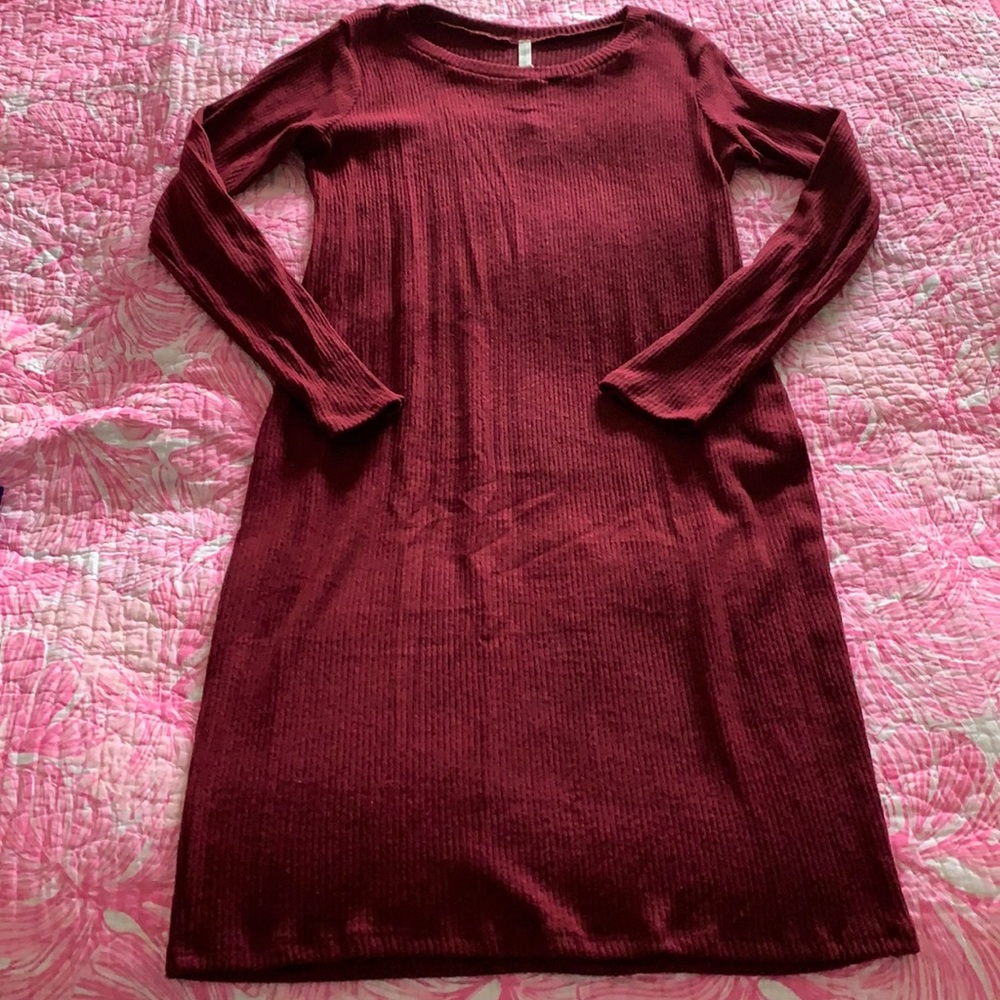 Maternity red sweater dress